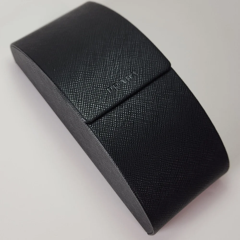 PRADA SAFFIANO Black Leather Sunglasses Case EUC
